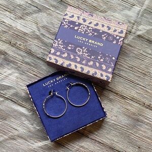 NWT Lucky Brand Elegant Silver Hoop Earrings